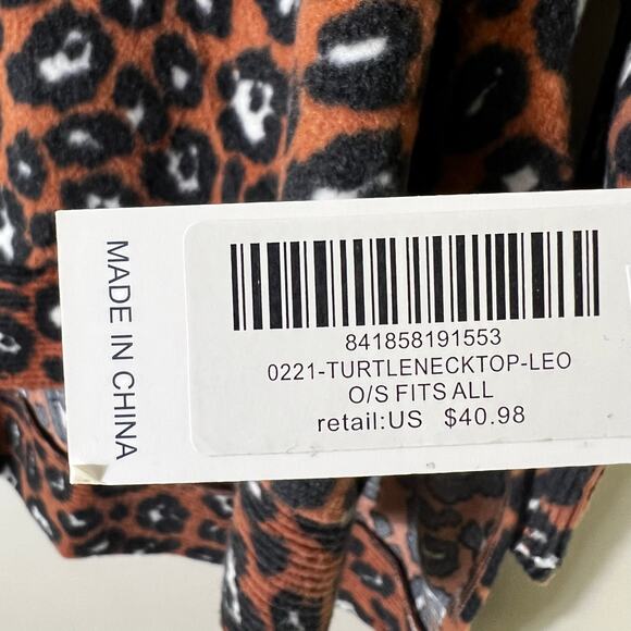 NWT Simply Southern Leopard Print Tunic Sweater Size OS Brown Cowl Neck Country - Picture 6 of 8